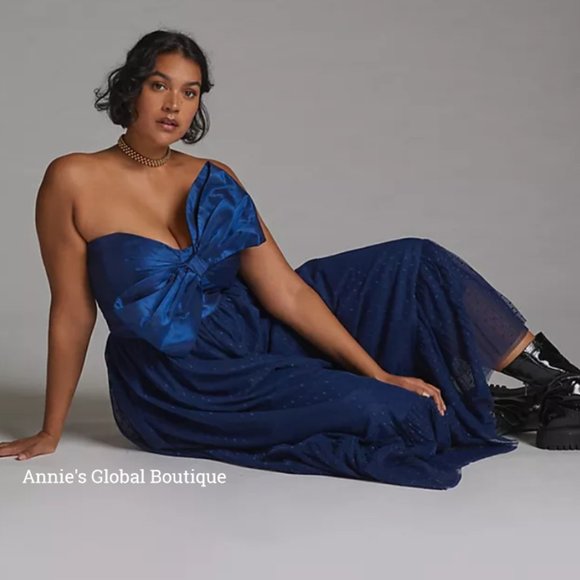 RARE NWT ANTHROPOLOGIE HUTCH Tulle Bow-Tie Midi Dress. - Picture 3 of 16